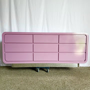 Postmodern Light Purple Gloss Laminate Waterfall Dresser With Chrome Base - Dolphin & Flamingo