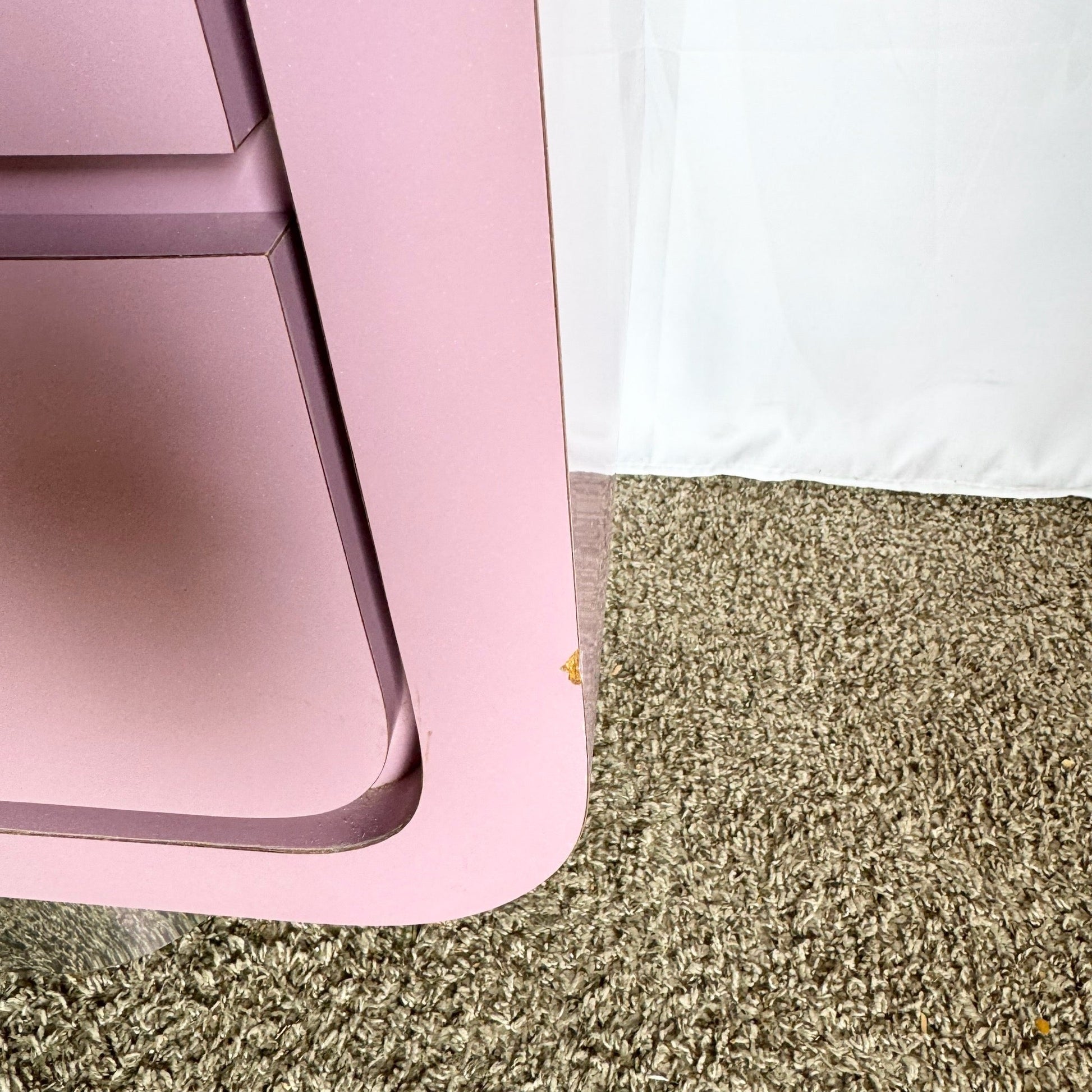 Postmodern Light Purple Gloss Laminate Waterfall Dresser With Chrome Base - Dolphin & Flamingo