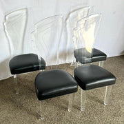 Postmodern Lucite High Back Dining Chair - Set of 4 - Dolphin & Flamingo