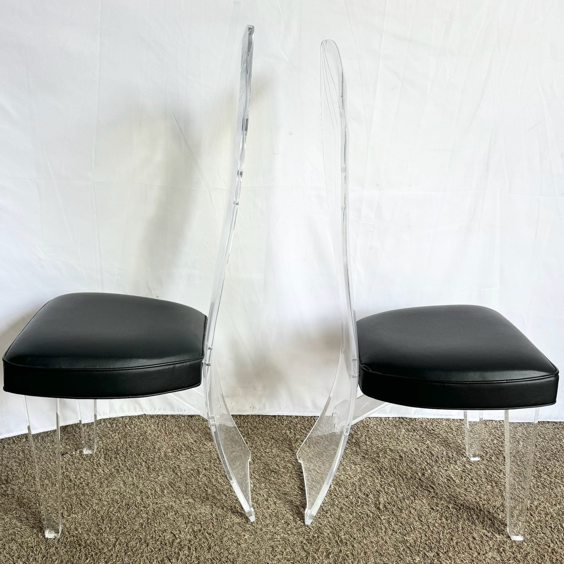 Postmodern Lucite High Back Dining Chair - Set of 4 - Dolphin & Flamingo
