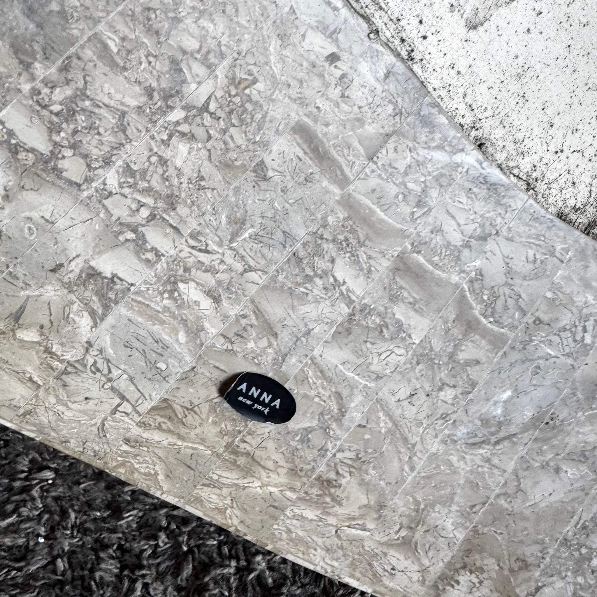 Postmodern Sculpted Tessellated Stone Table – Dolphin & Flamingo