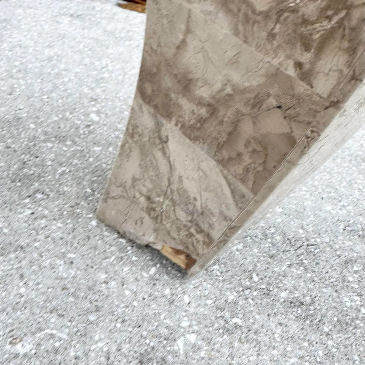 Postmodern Maitland Smith Style Sculpted Circular Polished Tessellated Stone Side Table - Dolphin & Flamingo