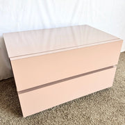 Postmodern Mauve Lacquer Laminate Low Commode/Chest of Drawers - Dolphin & Flamingo
