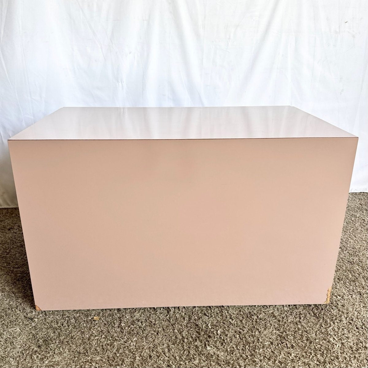 Postmodern Mauve Lacquer Laminate Low Commode/Chest of Drawers - Dolphin & Flamingo