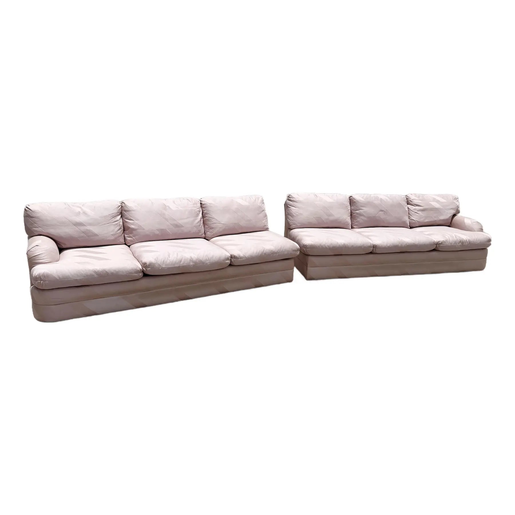 Postmodern Mauve/Pink Sectional Sofa - 2 Pieces Dolphin & Flamingo