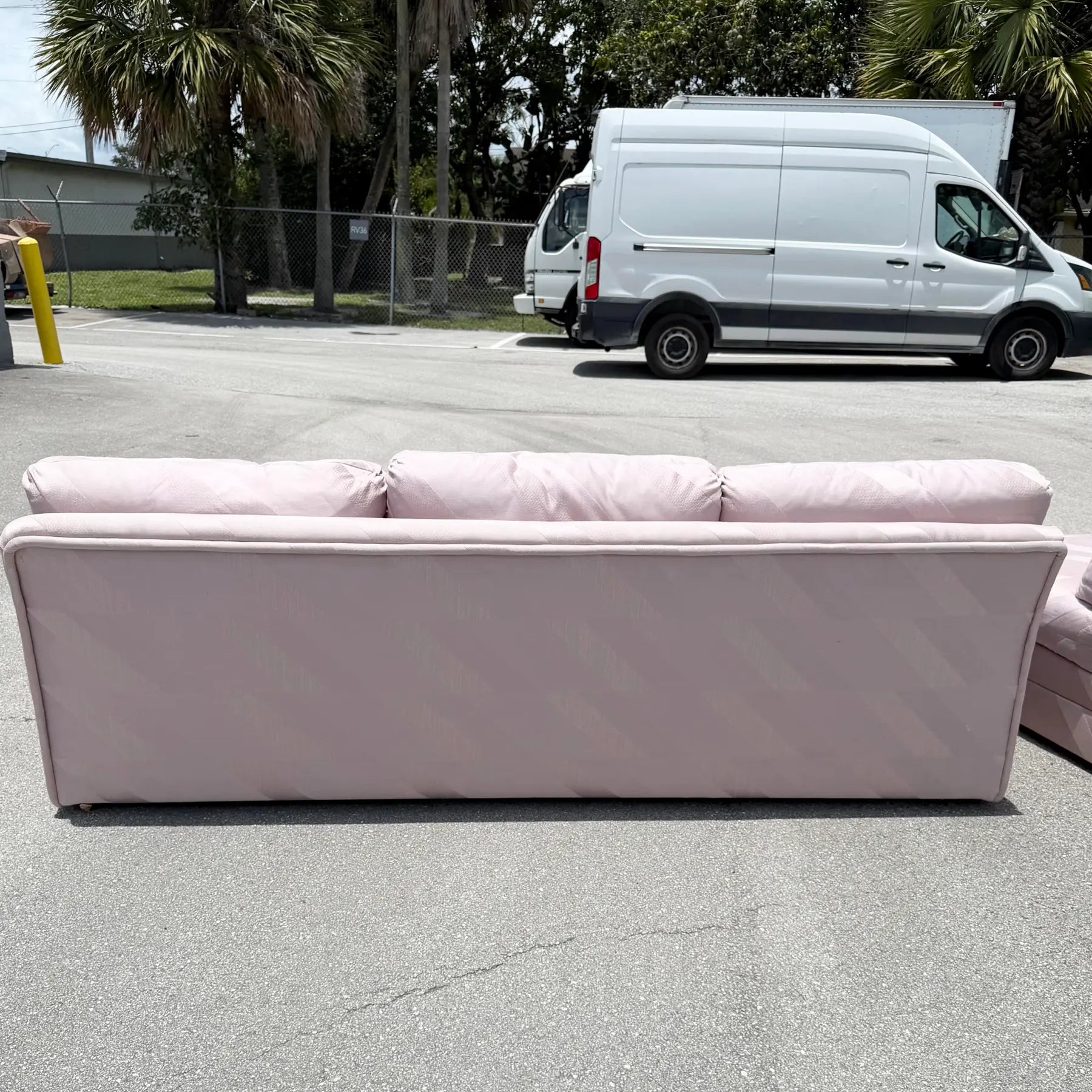 Postmodern Mauve/Pink Sectional Sofa - 2 Pieces Dolphin & Flamingo