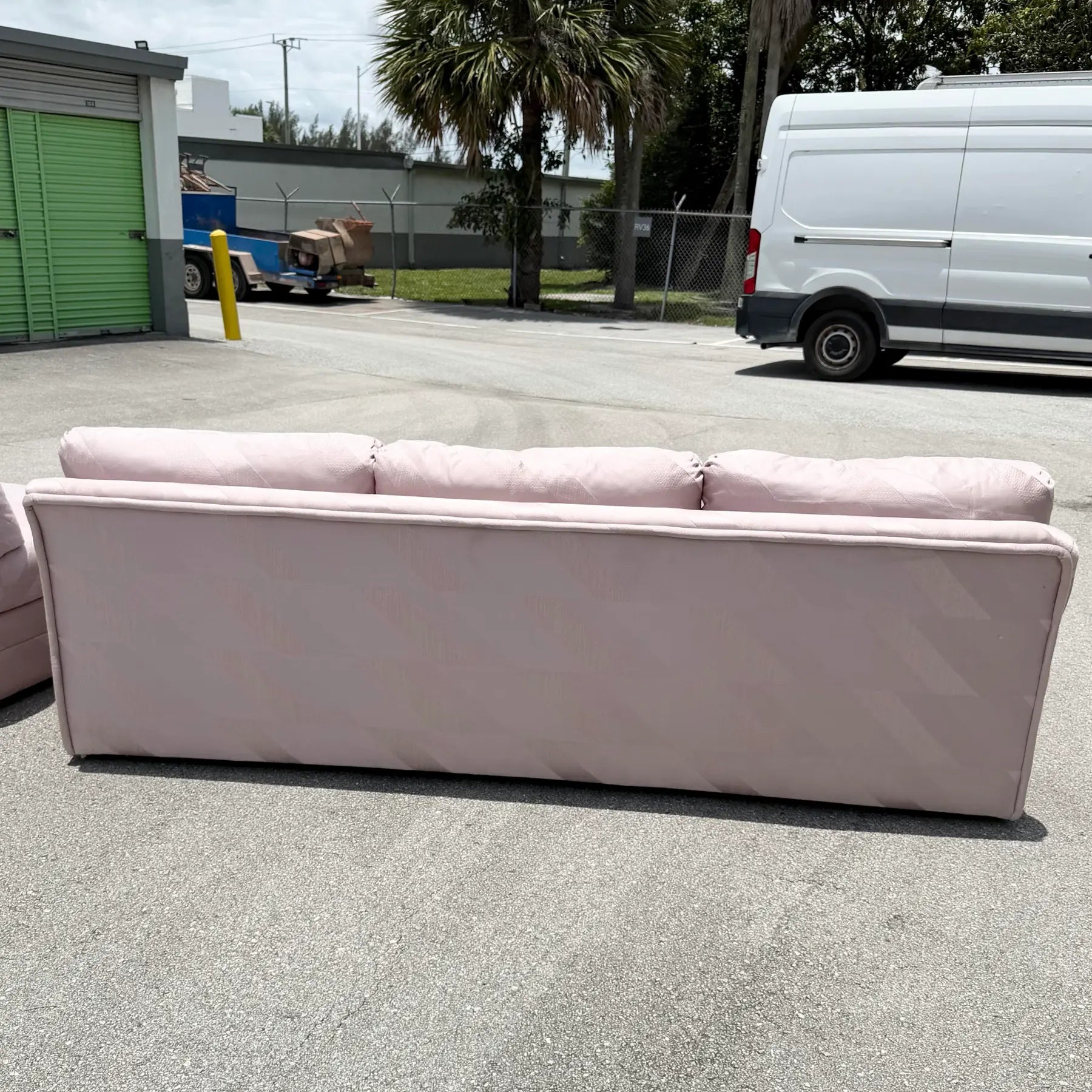 Postmodern Mauve/Pink Sectional Sofa - 2 Pieces Dolphin & Flamingo