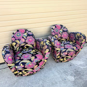 Postmodern Michael Wolk for Weiman Swivel “Miami Chairs” - A Pair - Dolphin & Flamingo