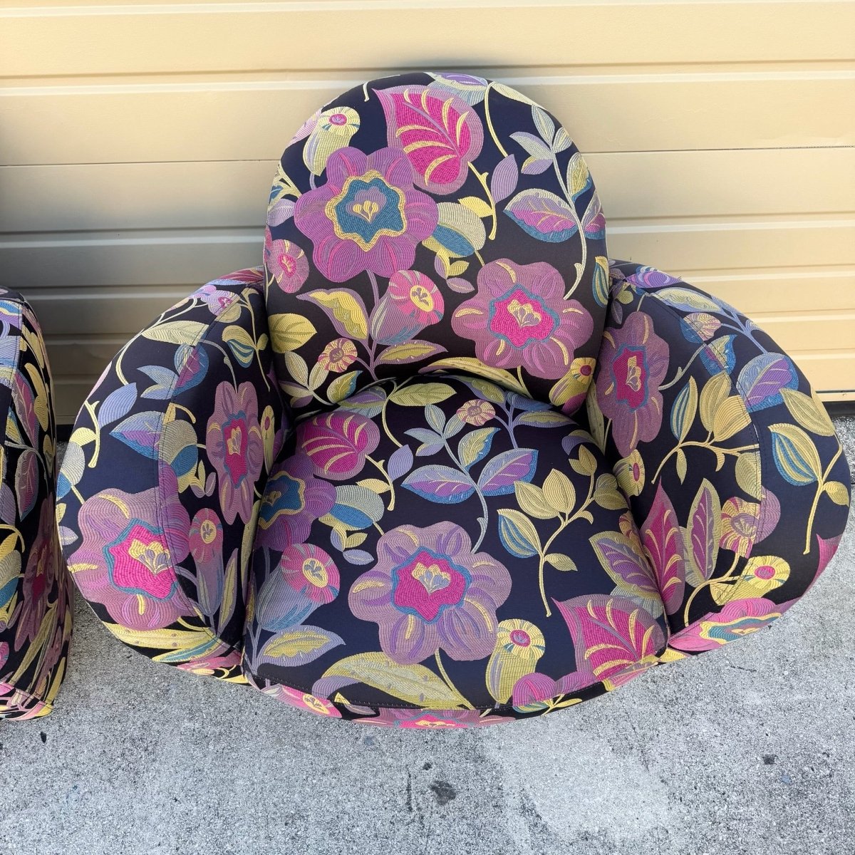 Postmodern Michael Wolk for Weiman Swivel “Miami Chairs” - A Pair - Dolphin & Flamingo
