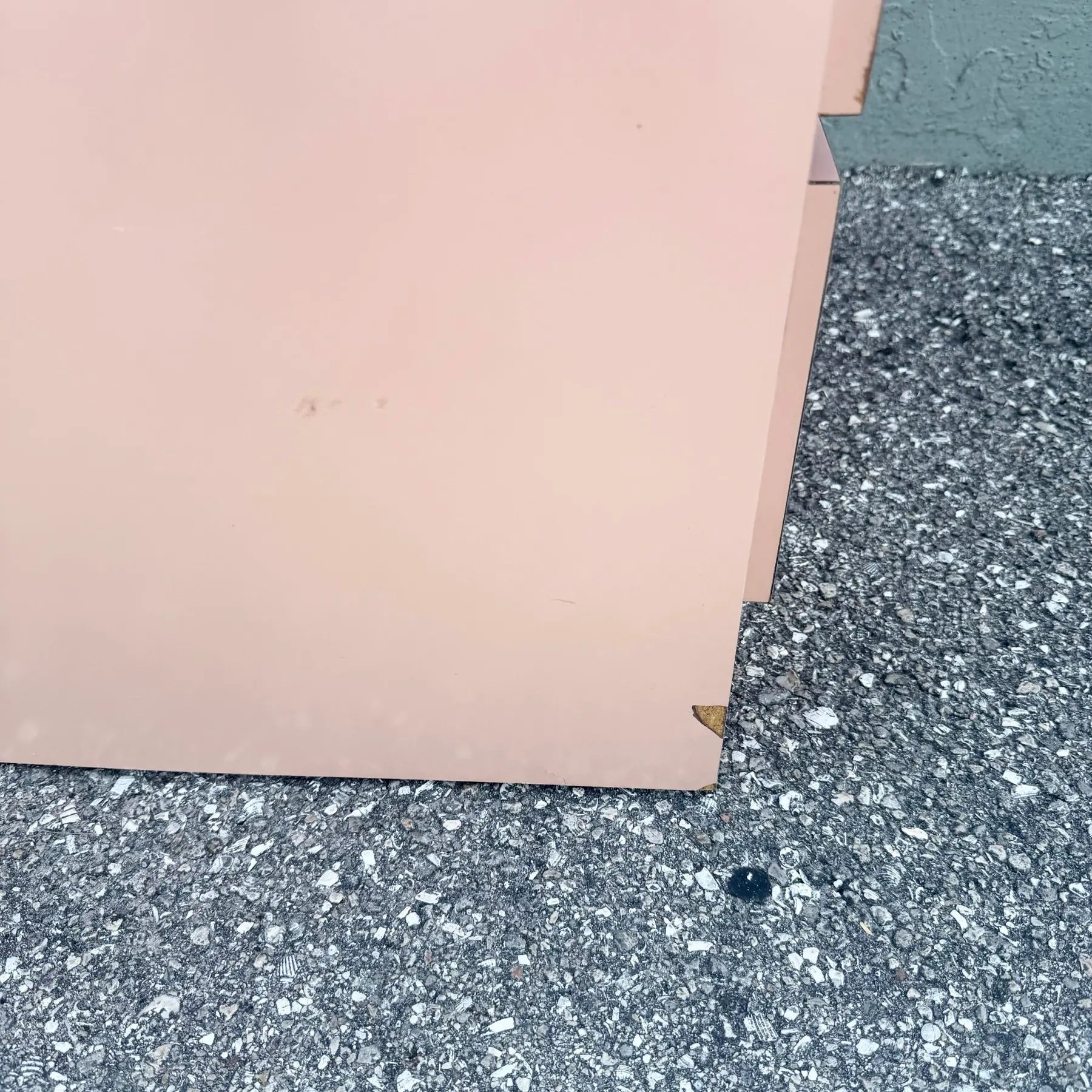 Postmodern Pink Gloss Laminate Waterfall Nightstands - A Pair Dolphin & Flamingo