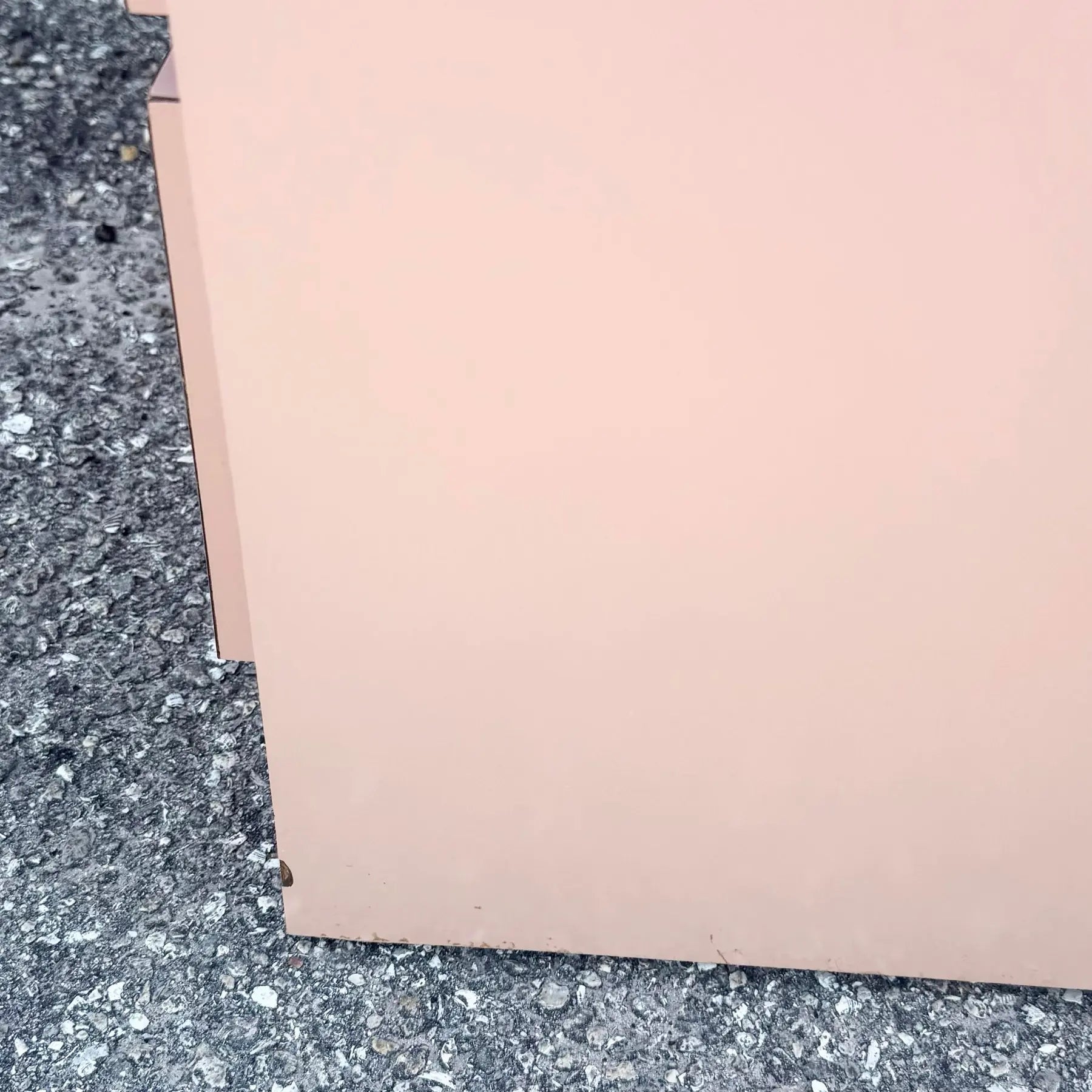 Postmodern Pink Gloss Laminate Waterfall Nightstands - A Pair Dolphin & Flamingo