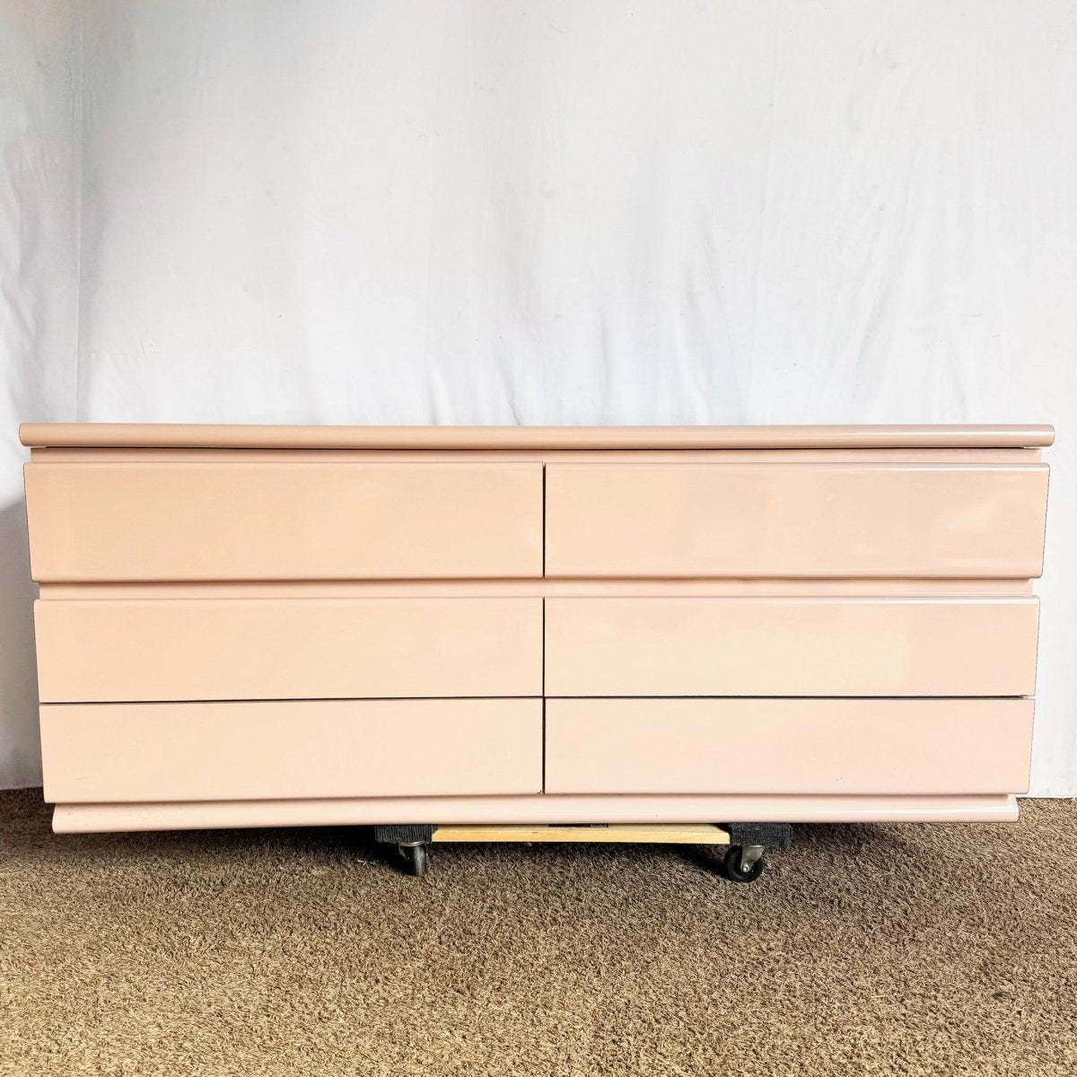 Postmodern Pink Lacquer Laminate Dresser - Dolphin & Flamingo