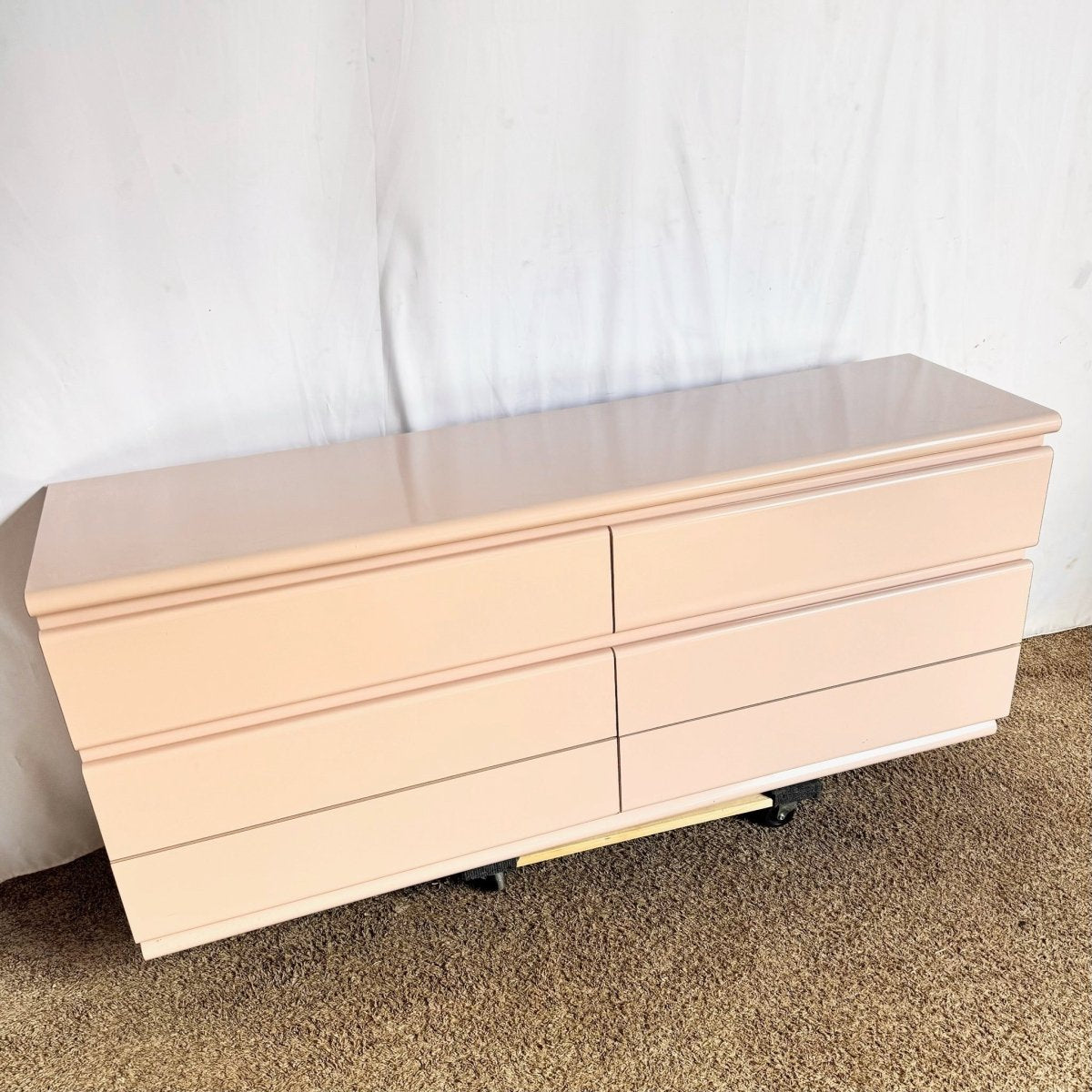 Postmodern Pink Lacquer Laminate Dresser - Dolphin & Flamingo
