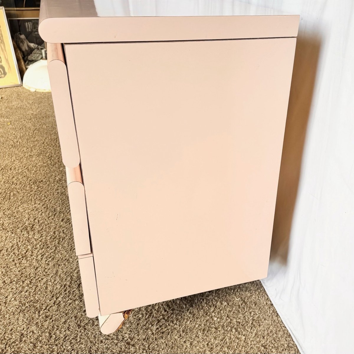 Postmodern Pink Lacquer Laminate Dresser - Dolphin & Flamingo