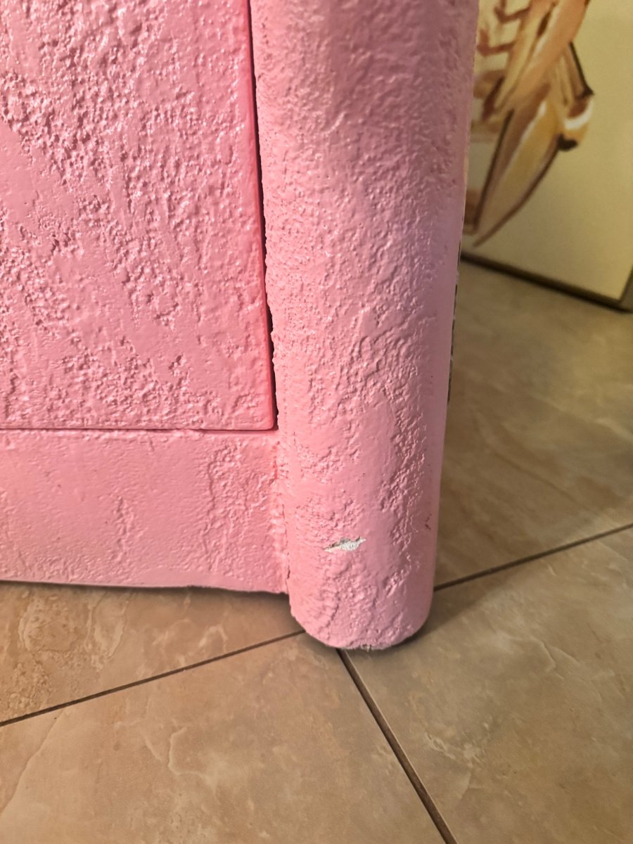 Postmodern Pink Stucco Finished Credenza - Dolphin & Flamingo