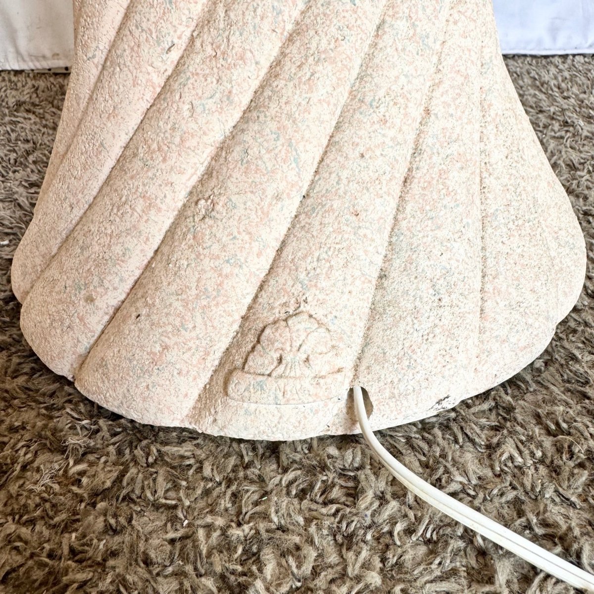 Postmodern Pink Swirl With Speckled Green and Blue Swirl Floor Lamp - Dolphin & Flamingo