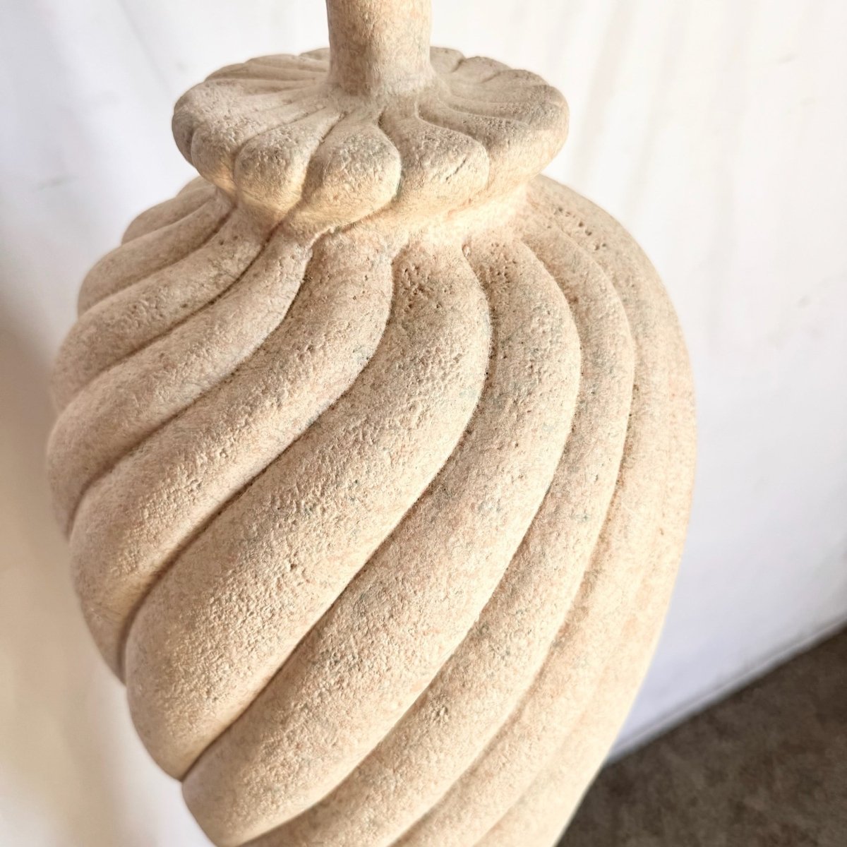 Postmodern Pink Swirl With Speckled Green and Blue Swirl Floor Lamp - Dolphin & Flamingo