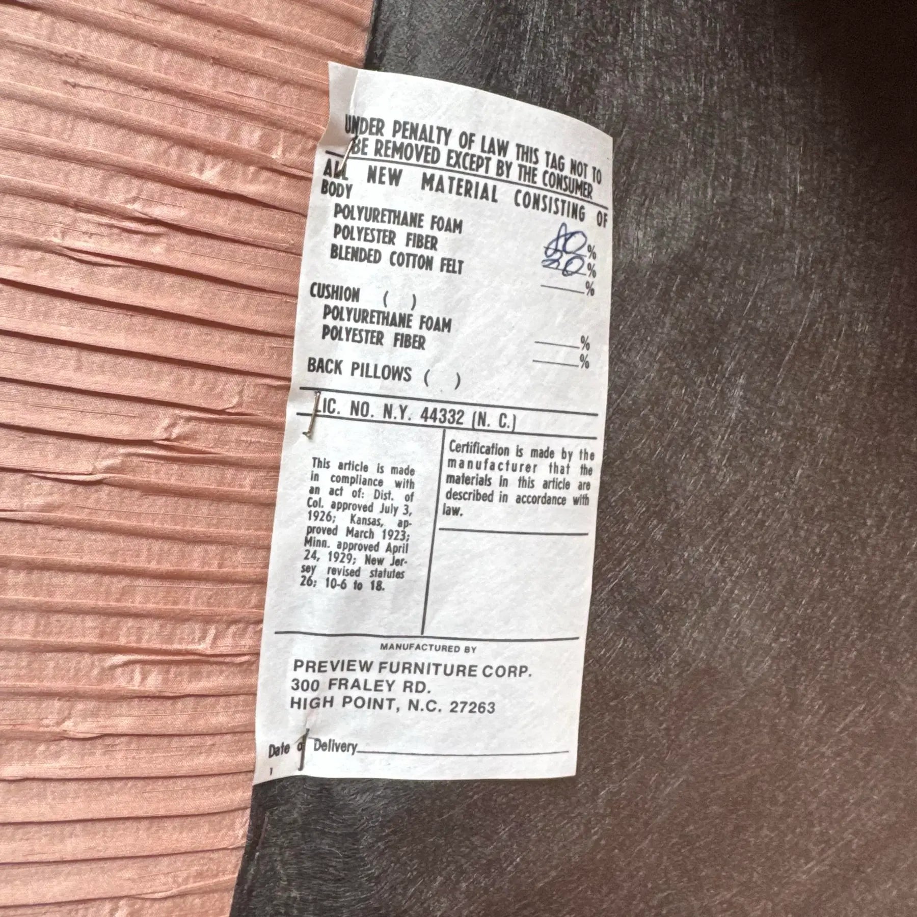 Postmodern Pleated Pink Fabric Arm Chairs by Preview Furniture - Set of 6 Dolphin & Flamingo