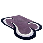 Postmodern Purple Black and White Sculpted Area Rug - Dolphin & Flamingo