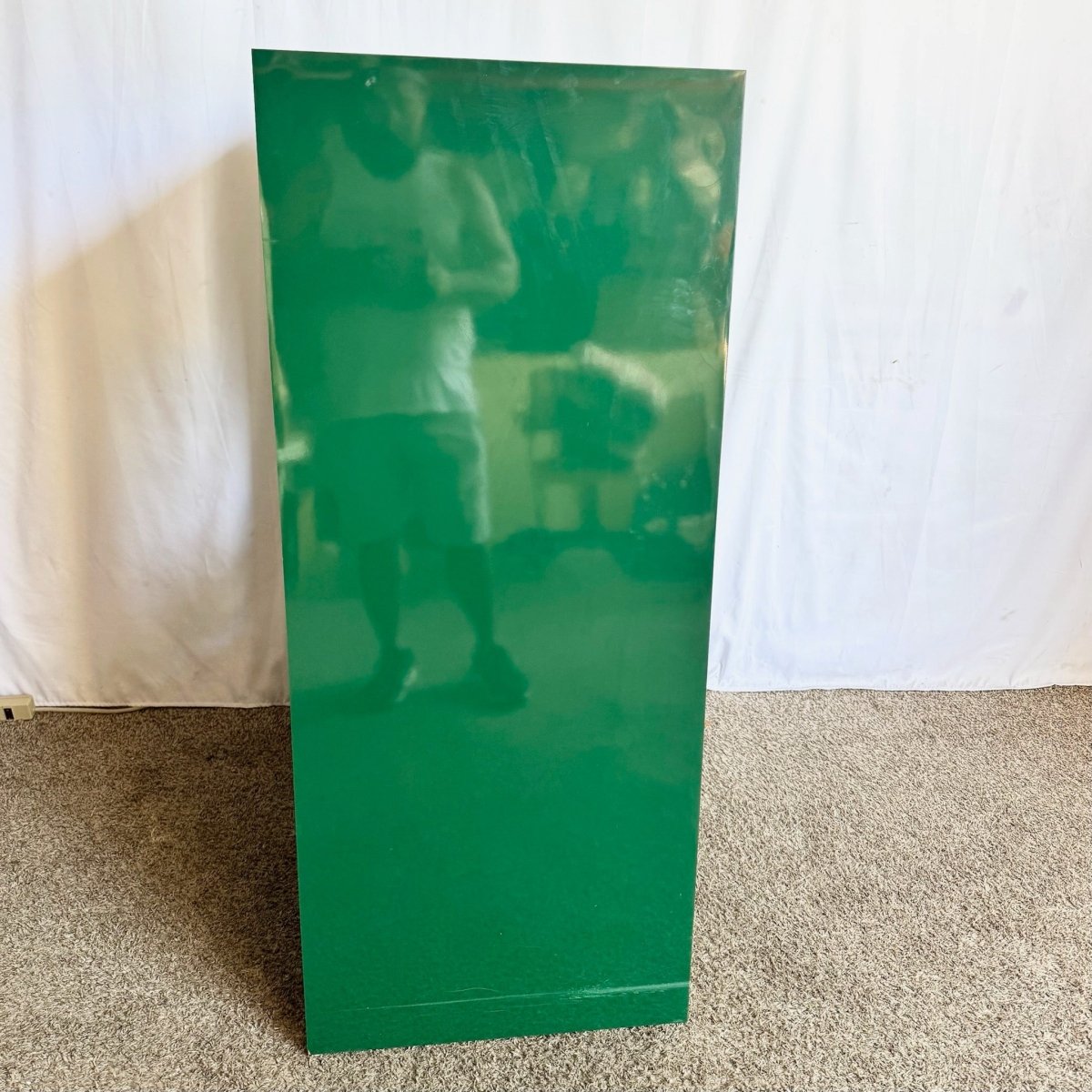 Postmodern Sculpted Green Lacquer Laminate Etagere - Dolphin & Flamingo