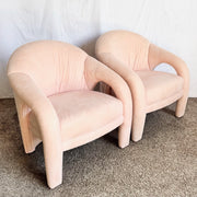 Postmodern Sculpted Pink Lounge Chairs - A Pair - Dolphin & Flamingo