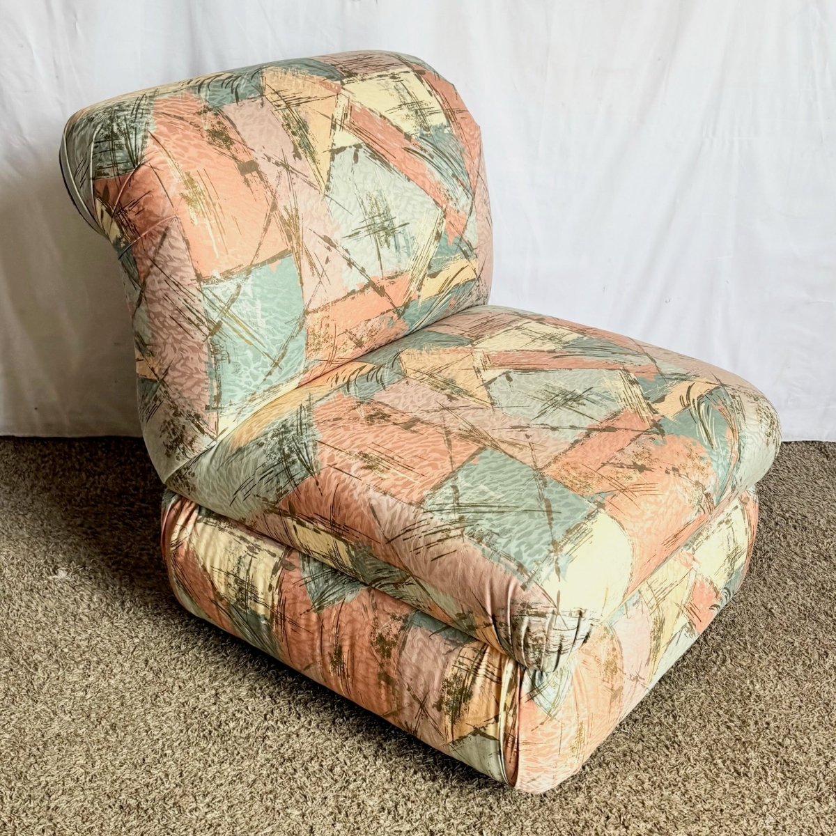 Postmodern Sculpted Upholstered Flared Lounge Chair - Dolphin & Flamingo
