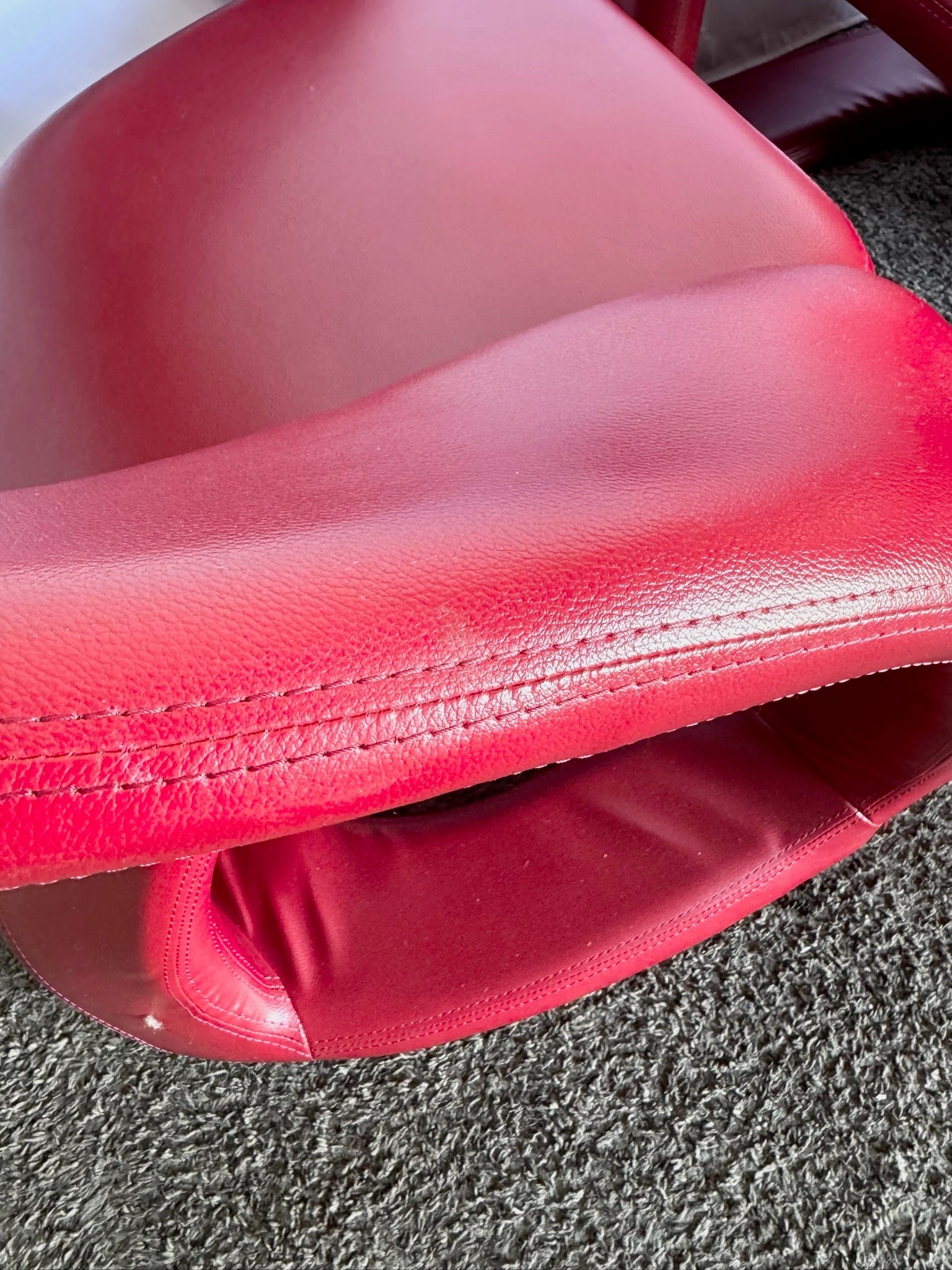 Postmodern Sculptural Red Tongue Lounge Chairs - A Pair - Dolphin & Flamingo