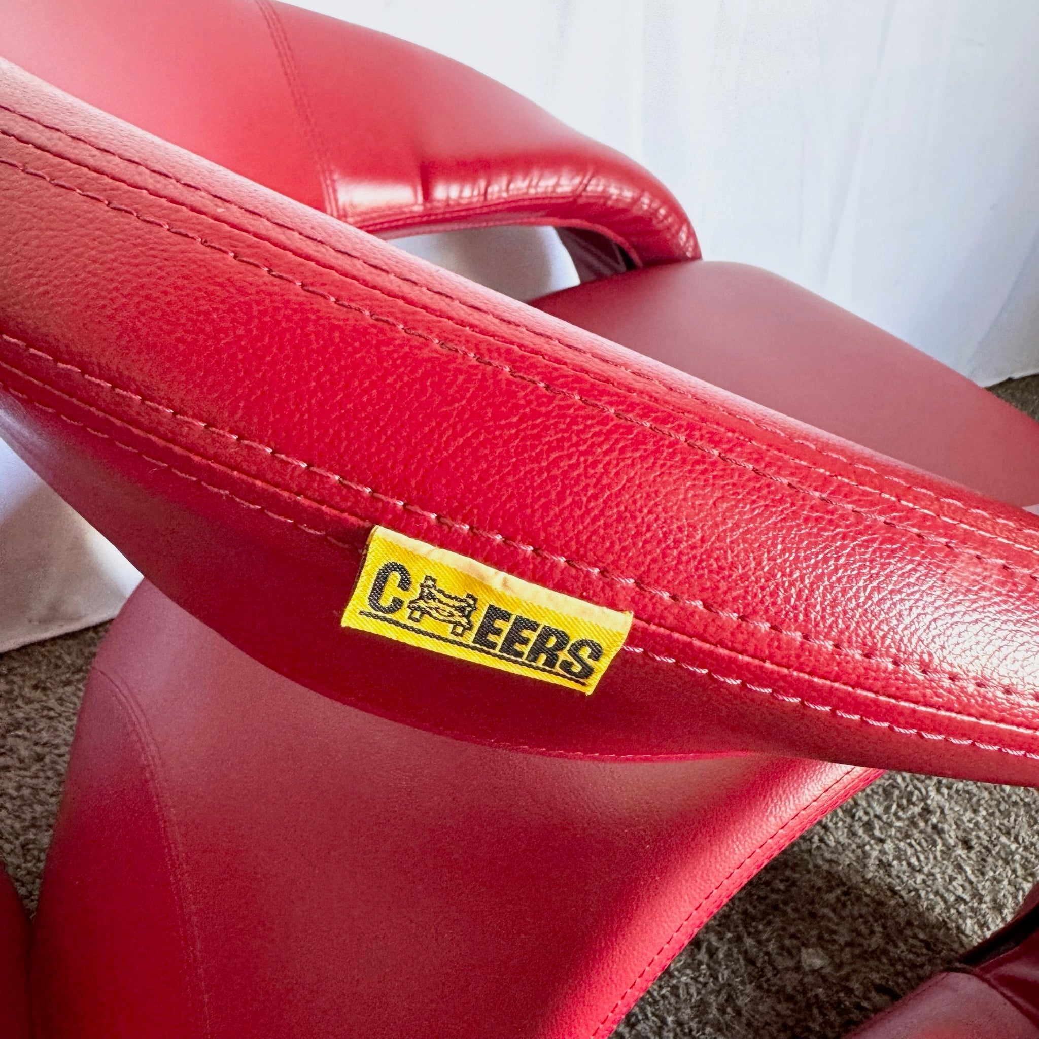 Postmodern Sculptural Red Tongue Lounge Chairs - A Pair - Dolphin & Flamingo