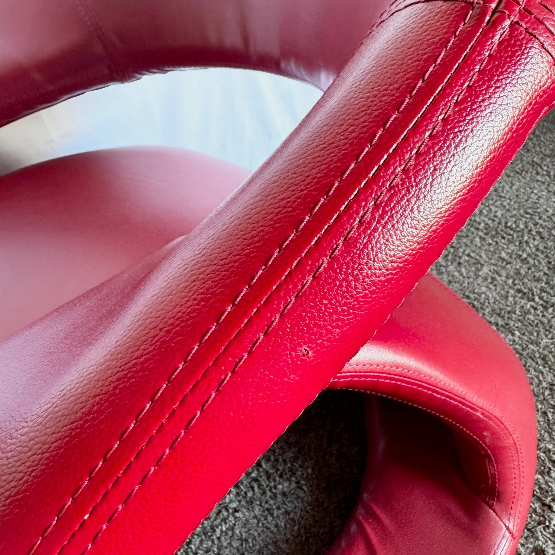 Postmodern Sculptural Red Tongue Lounge Chairs - A Pair - Dolphin & Flamingo