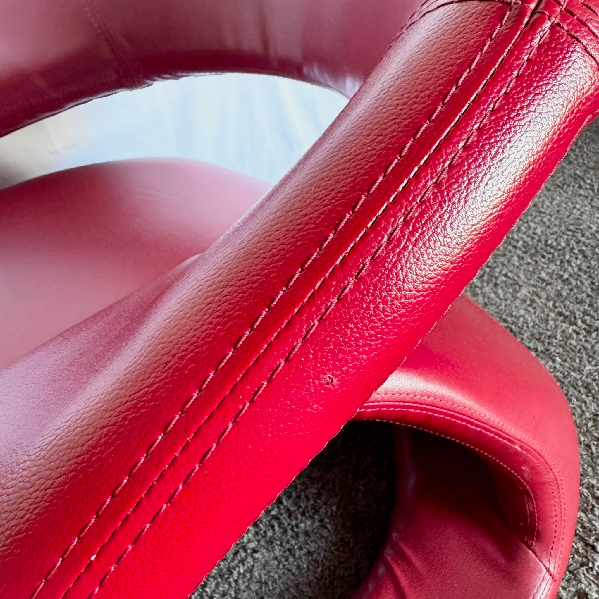 Postmodern Sculptural Red Tongue Lounge Chairs - A Pair - Dolphin & Flamingo