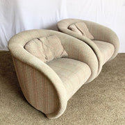 Postmodern Sculptural Swivel Lounge Chairs - A Pair - Dolphin & Flamingo