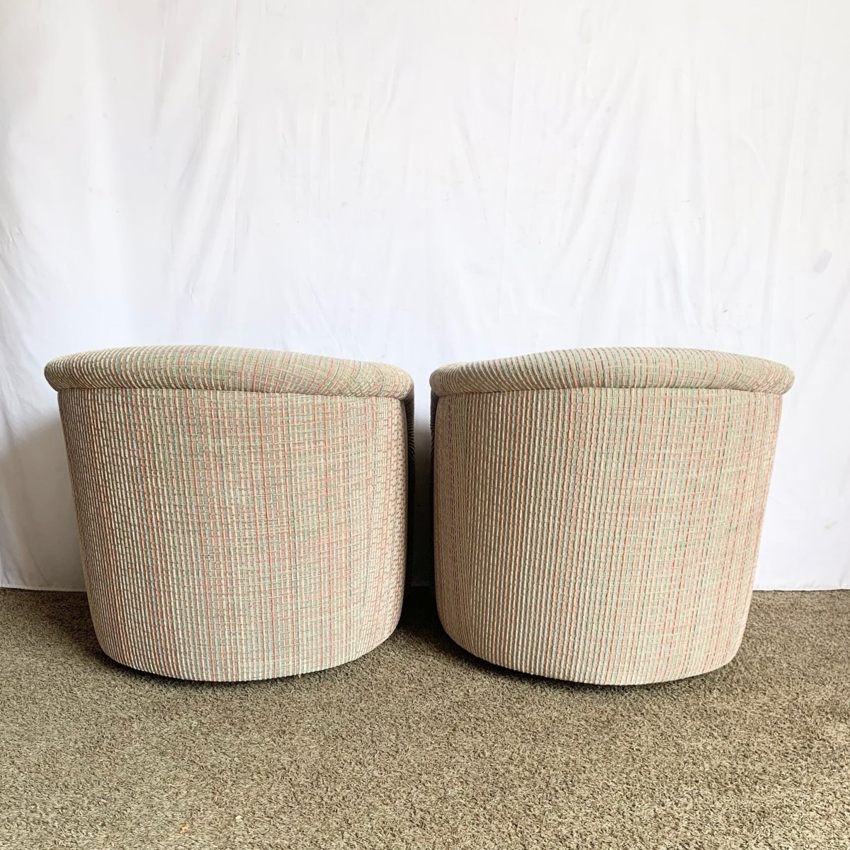 Postmodern Sculptural Swivel Lounge Chairs - A Pair - Dolphin & Flamingo