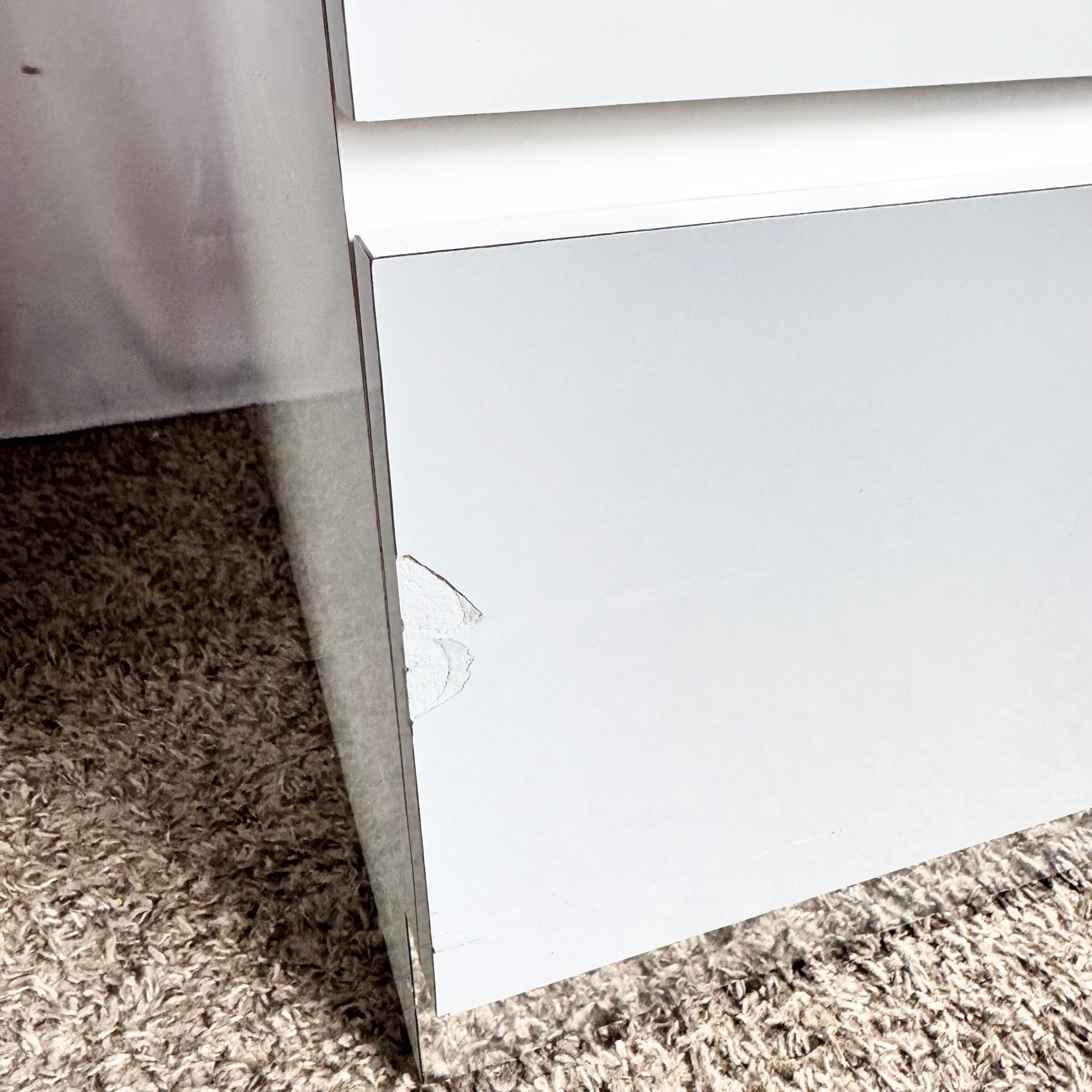 Postmodern Space Age Waterfall Gray and Chrome Nightstands - A Pair - Dolphin & Flamingo