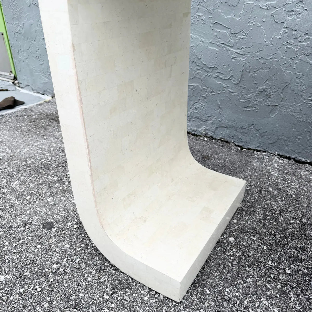 Postmodern Tessellated Stone Waterfall Console Table by Maitland Smith Dolphin & Flamingo