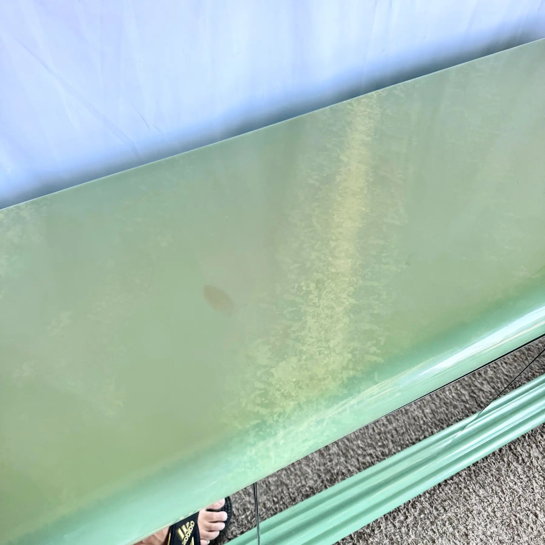 Postmodern Turquoise and Cream Credenza With Mirrored Doors - Dolphin & Flamingo