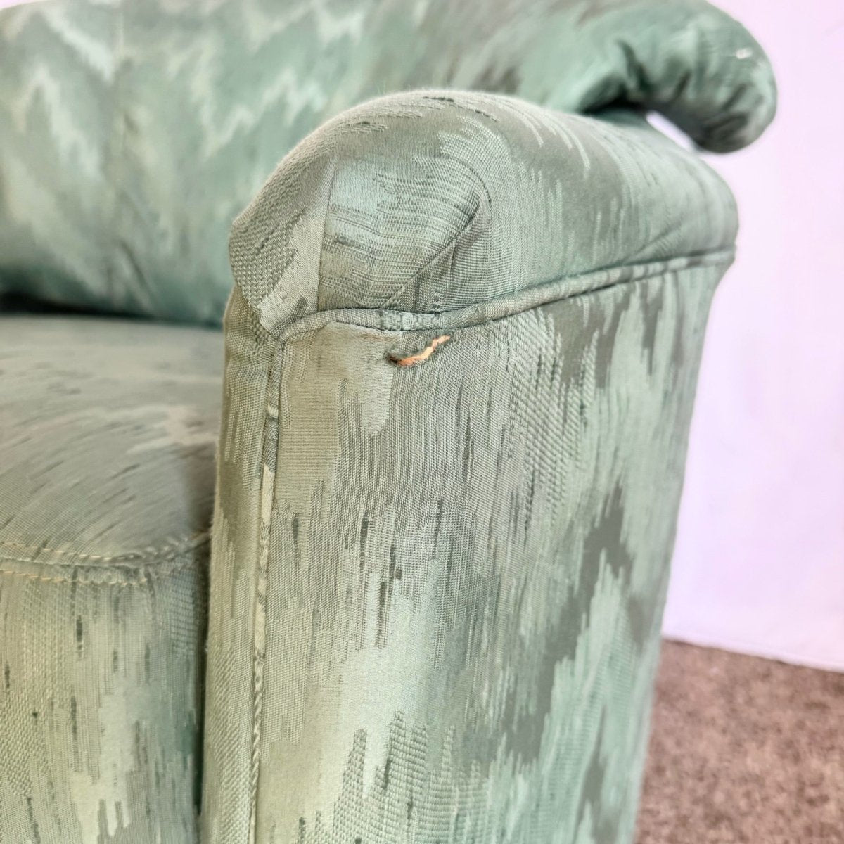 Postmodern Turquoise Fabric Swivel Lounge Chairs - A Pair - Dolphin & Flamingo