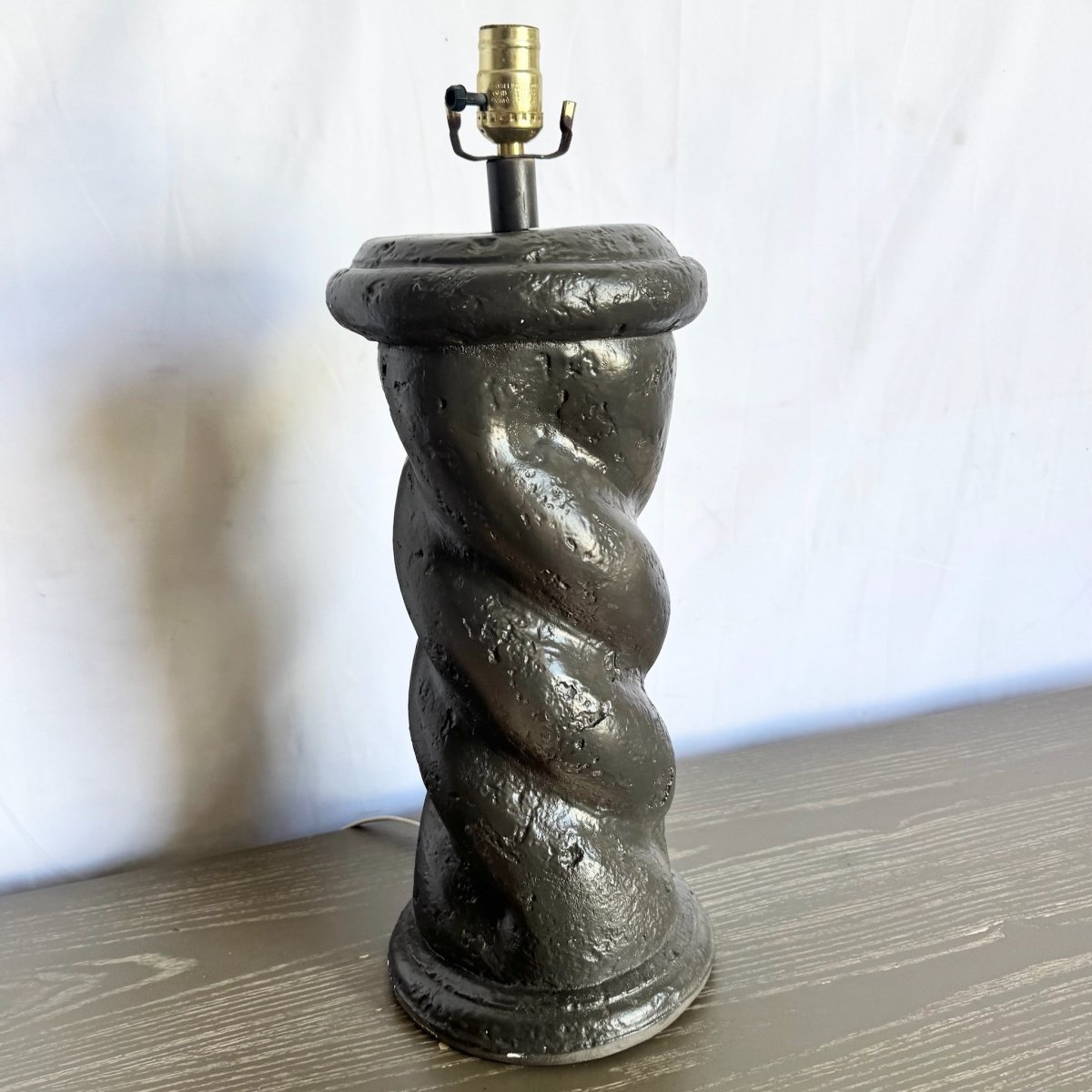 Postmodern Twisted Plaster Brown Table Lamp - Dolphin & Flamingo