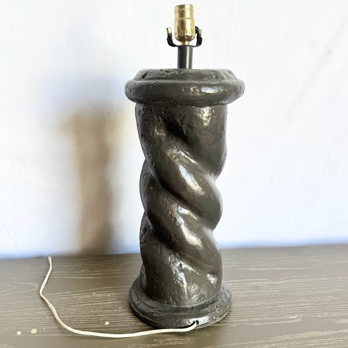 Postmodern Twisted Plaster Brown Table Lamp - Dolphin & Flamingo