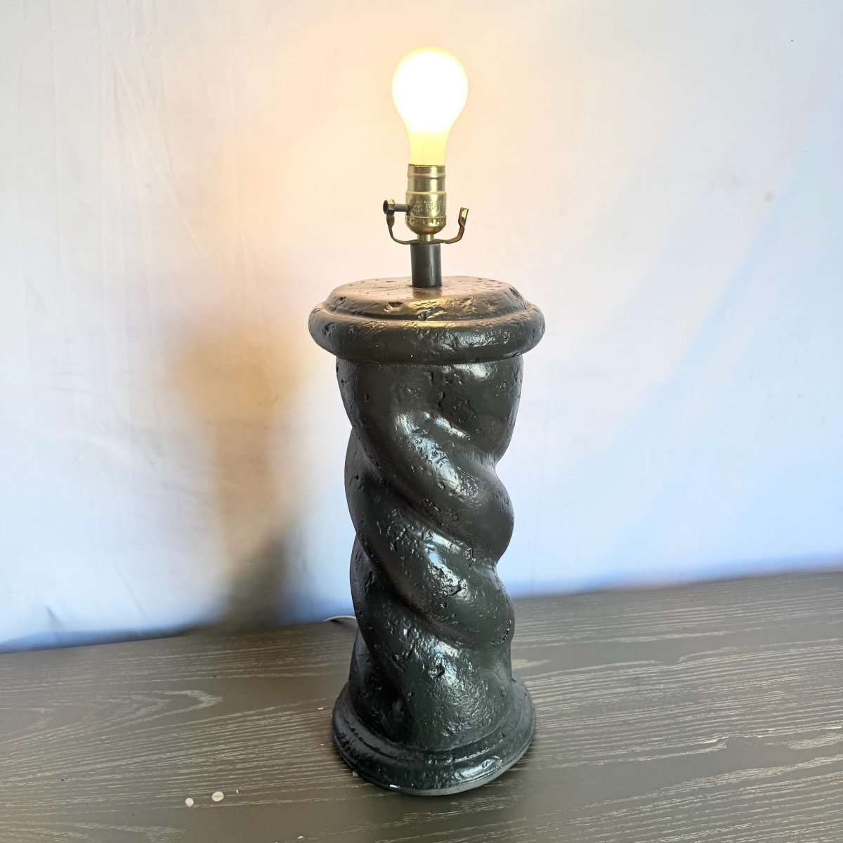 Postmodern Twisted Plaster Brown Table Lamp - Dolphin & Flamingo