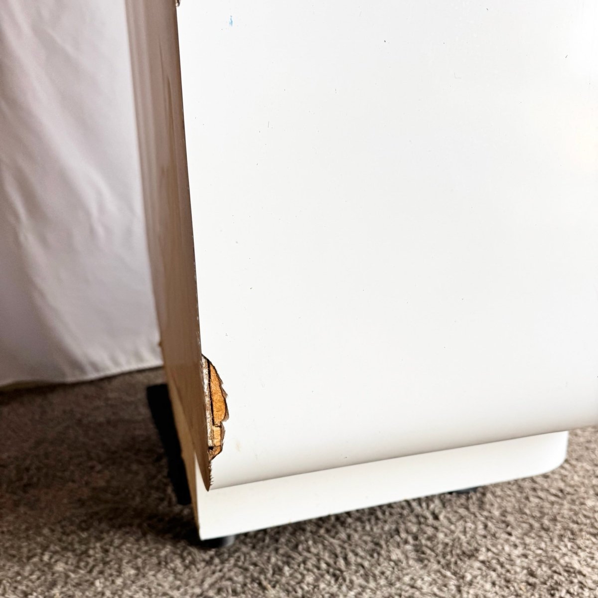 Postmodern White Lacquer Laminate Waterfall Armoire - Dolphin & Flamingo