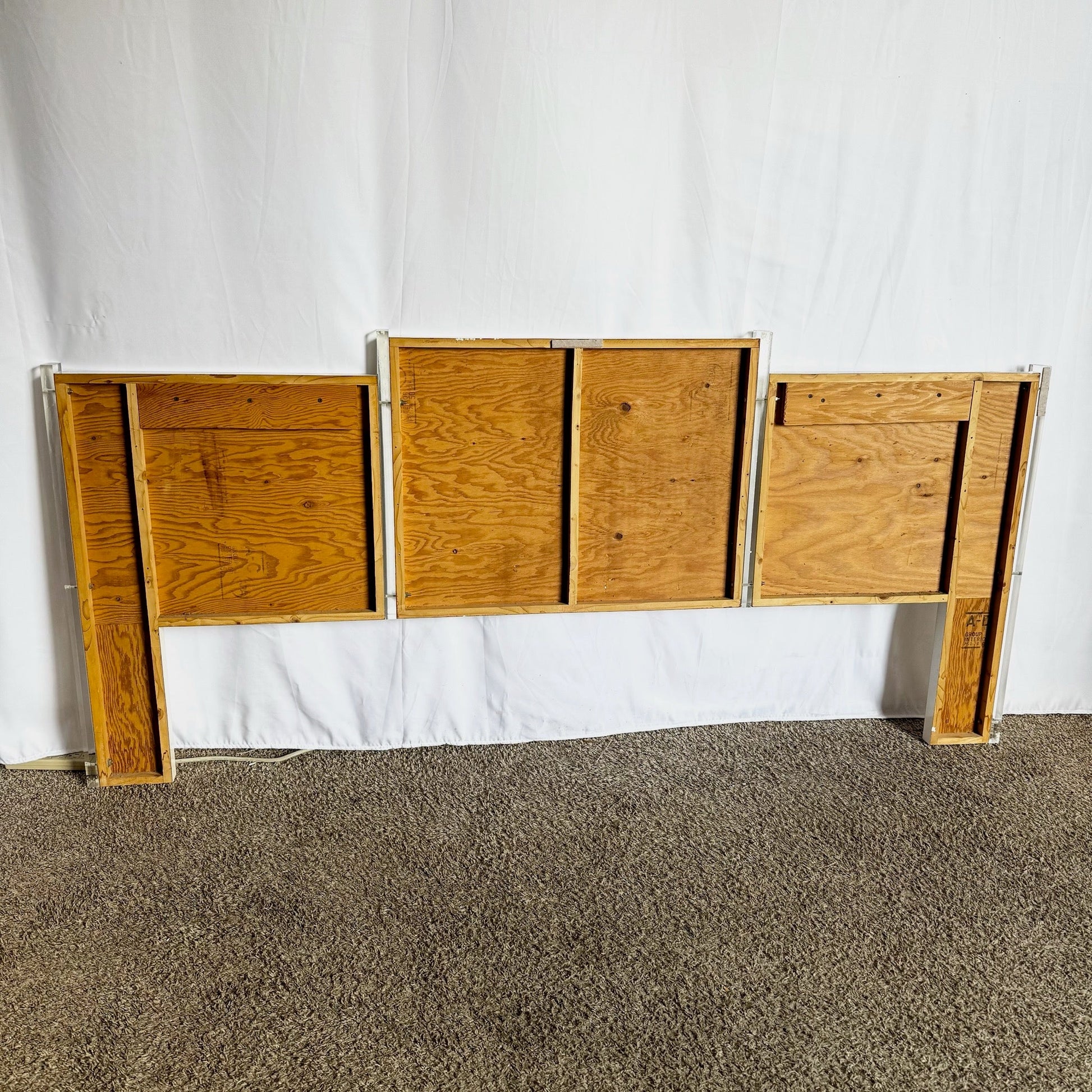Postmodern White Laminate and Lucite King Size Headboard - Dolphin & Flamingo