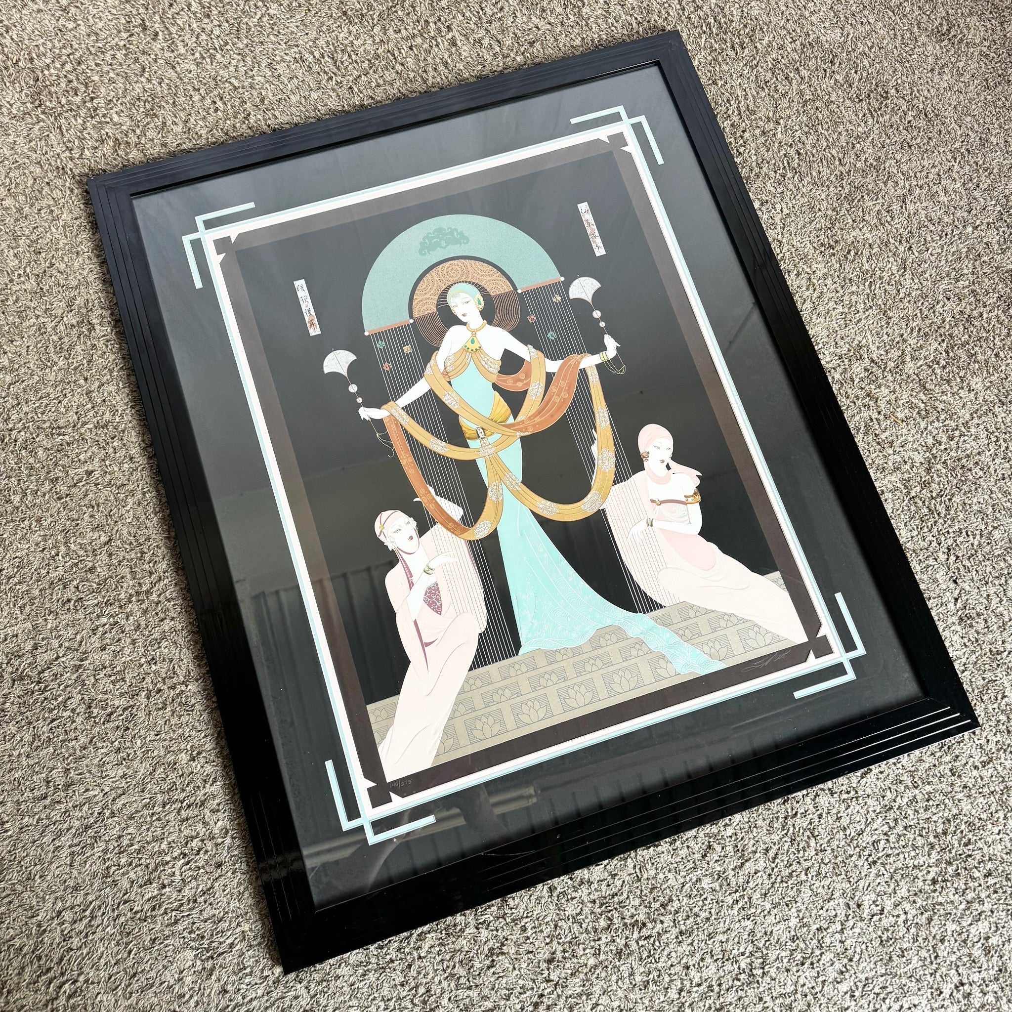 “Song of the Breezes” Limited Edition Serigraph by Lillian Shao - Dolphin & Flamingo