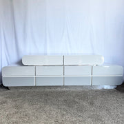 Space Age Gray and Chrome Laminate Double Waterfall Dresser - Dolphin & Flamingo