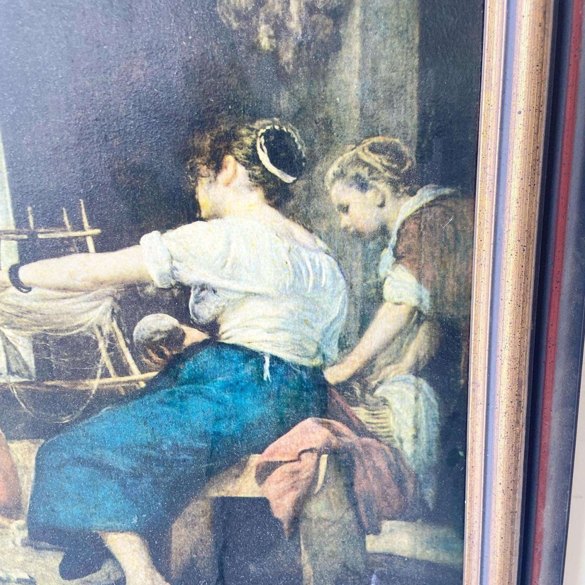 Spinners Las Hilanderas Framed Canvas Print by Diego Velázquez - Dolphin & Flamingo