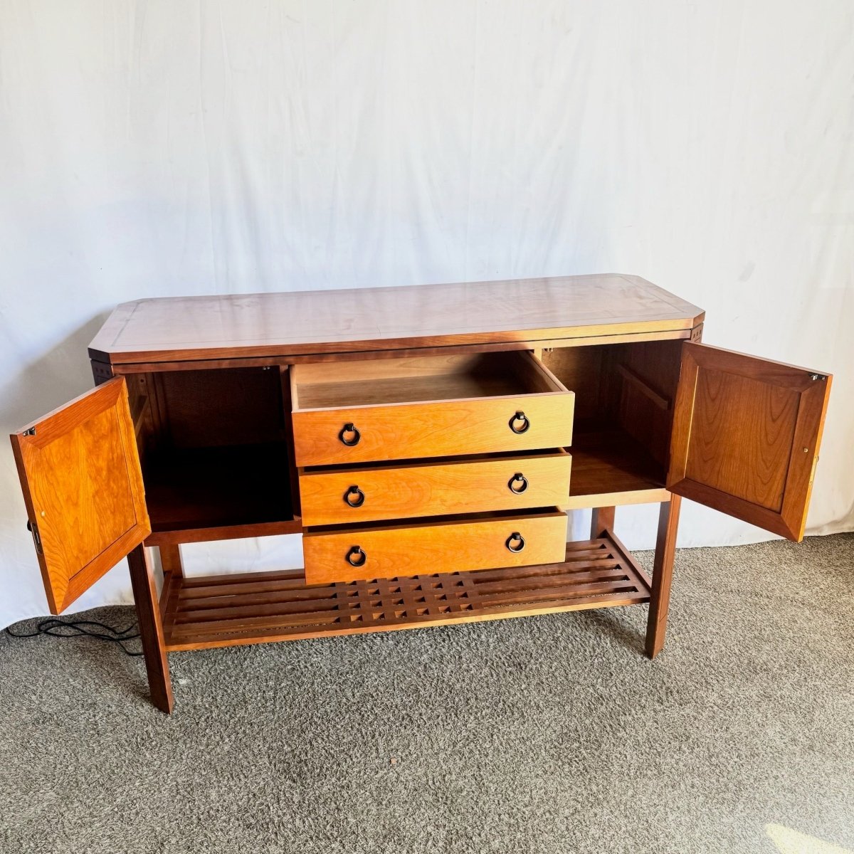 Stickley Arts and Crafts Cherry Wood Sideboard - Dolphin & Flamingo