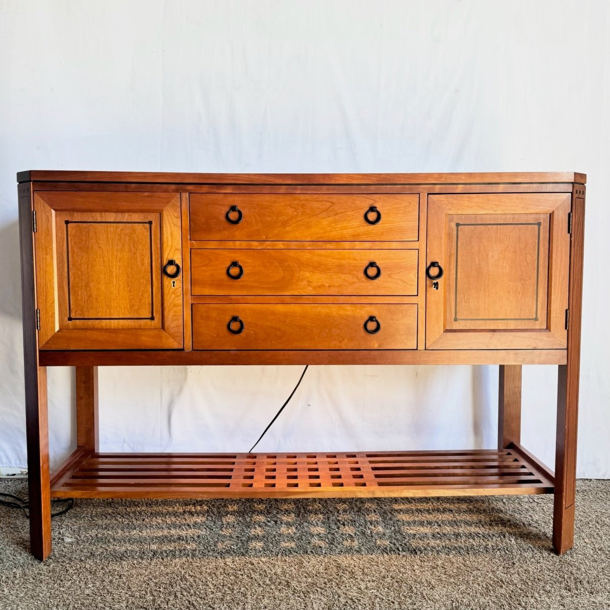 Stickley Arts and Crafts Cherry Wood Sideboard - Dolphin & Flamingo
