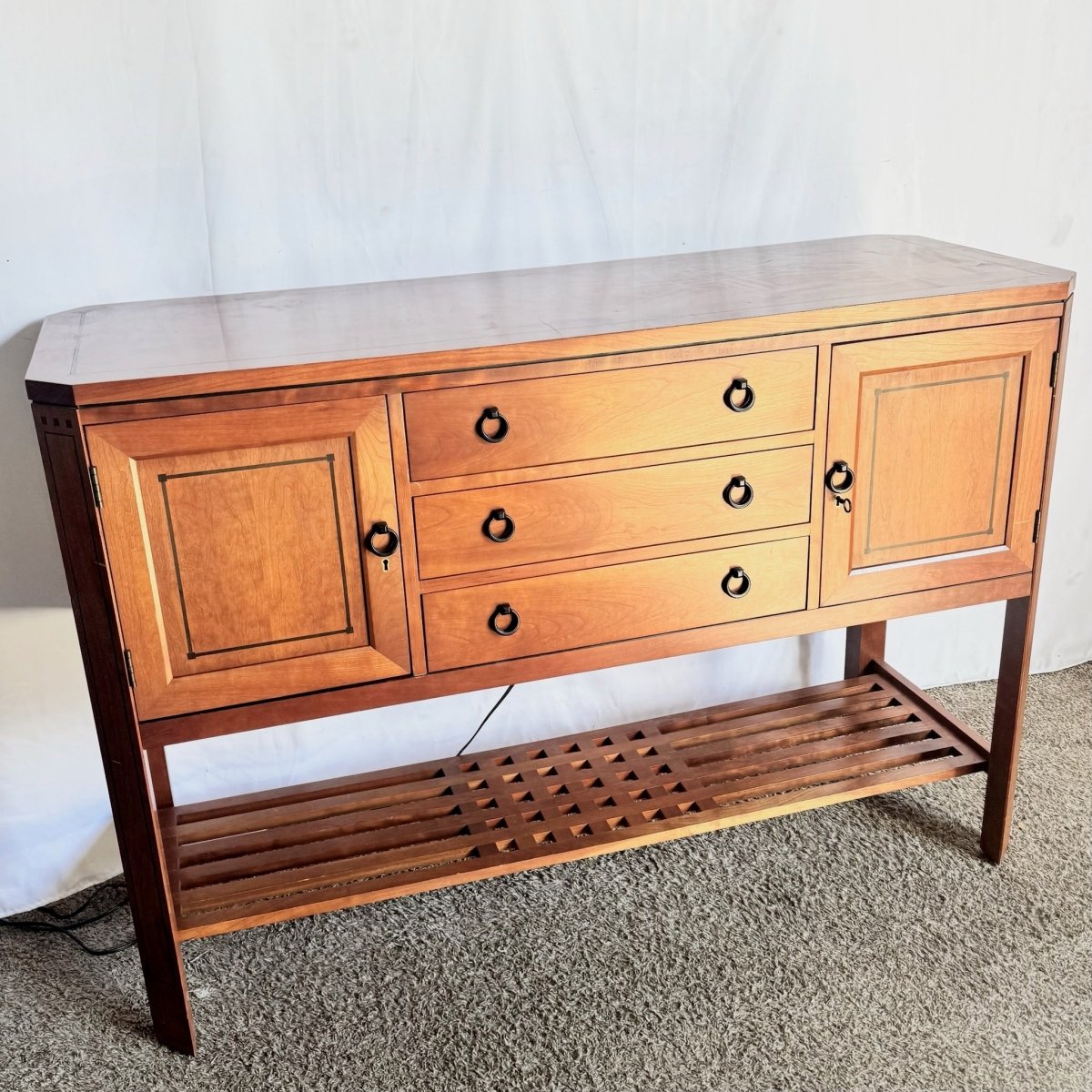 Stickley Arts and Crafts Cherry Wood Sideboard - Dolphin & Flamingo