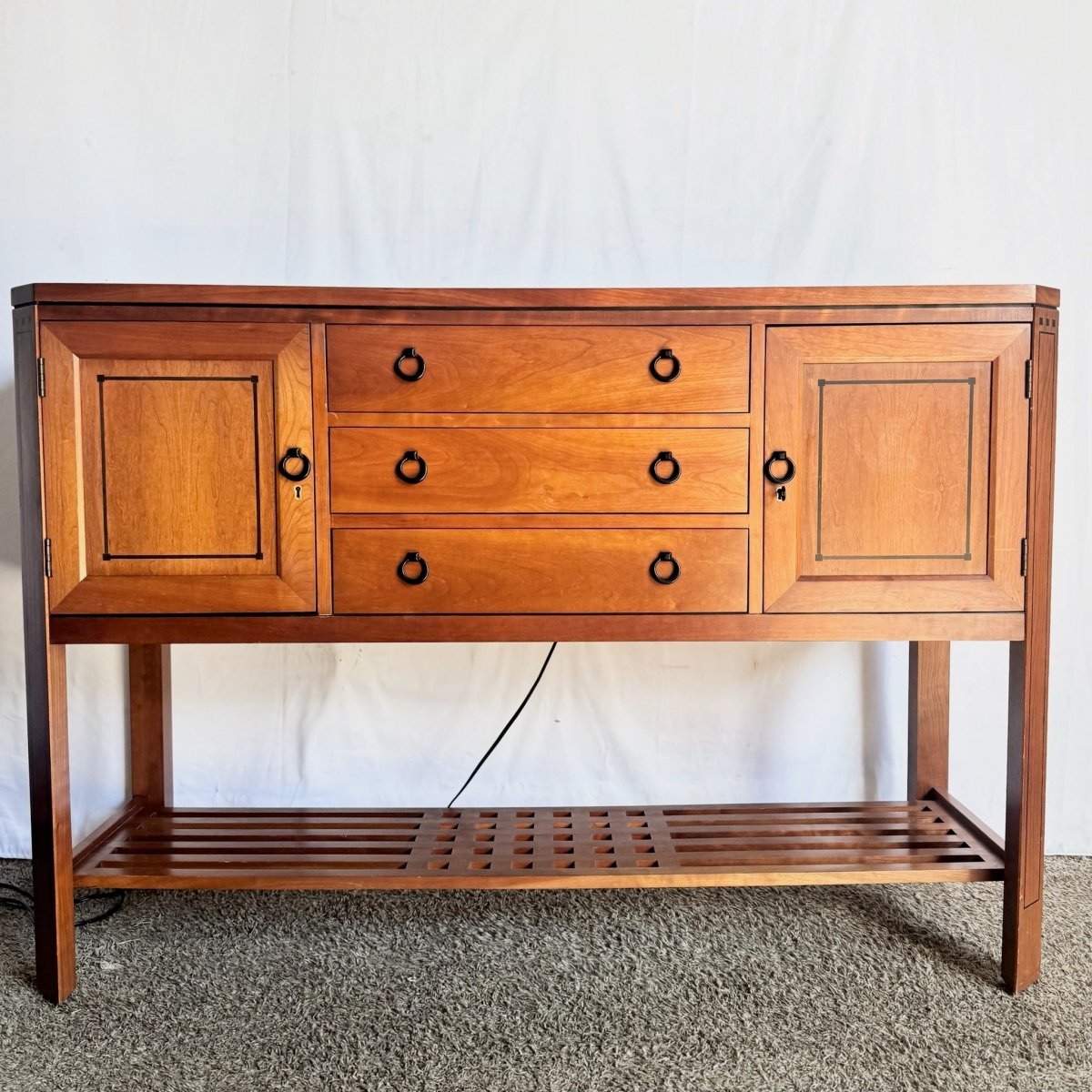 Stickley Arts and Crafts Cherry Wood Sideboard - Dolphin & Flamingo