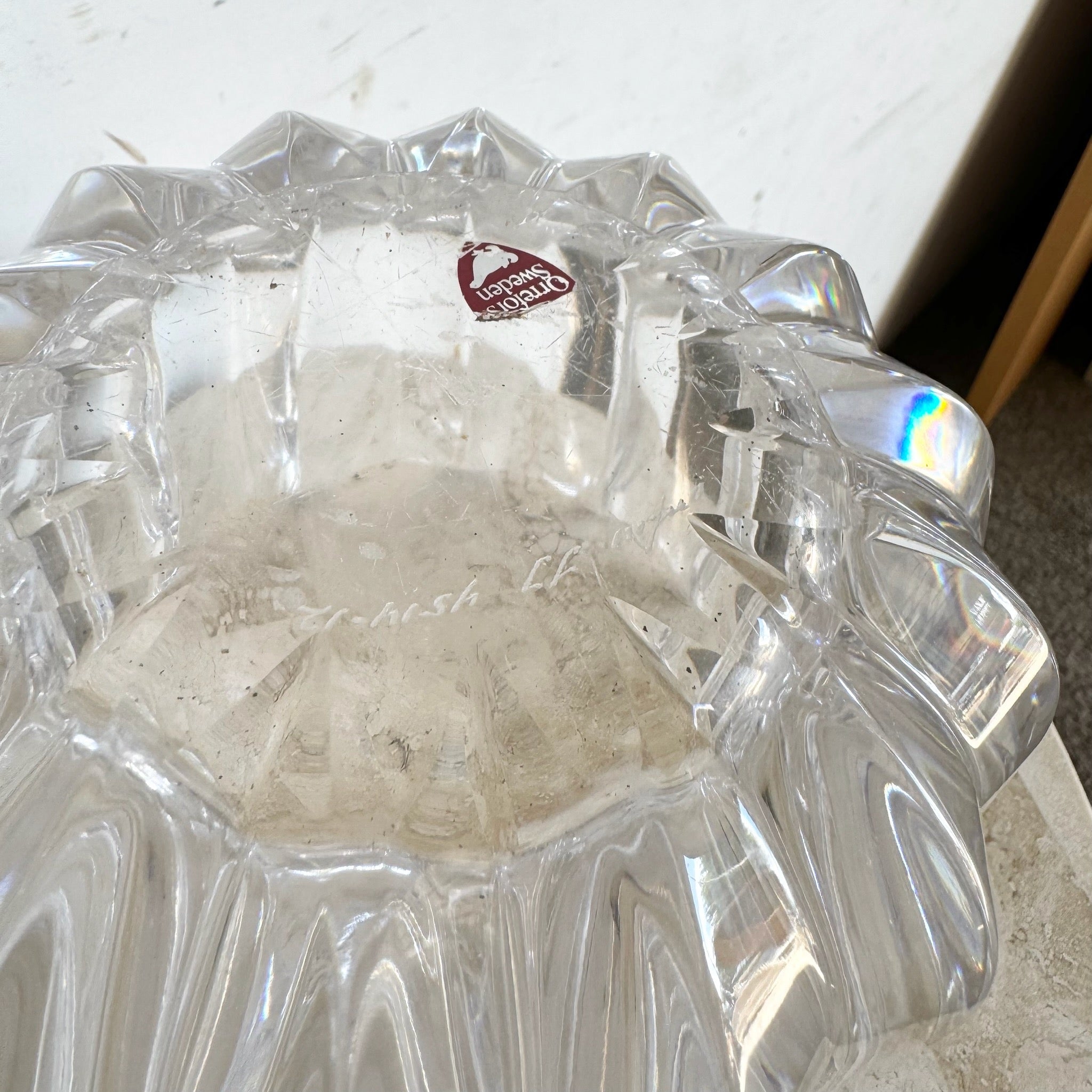 Swedish Crystal Vase Fleur by Orrefors – Dolphin & Flamingo