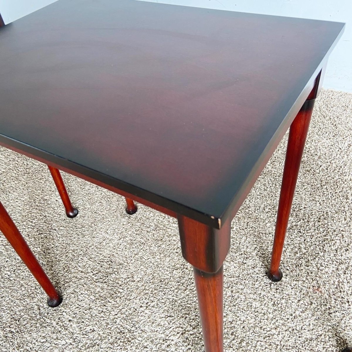 Traditional Mahogany Nesting Tables From Bombay Company - Set of 3 - Dolphin & Flamingo